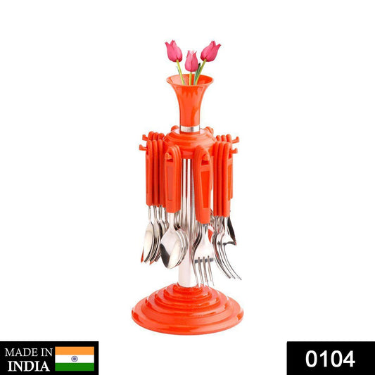 New Stylish 24 Pcs Plastic, Stainless Steel Cutlery Set (Pack of 24) - Springkart