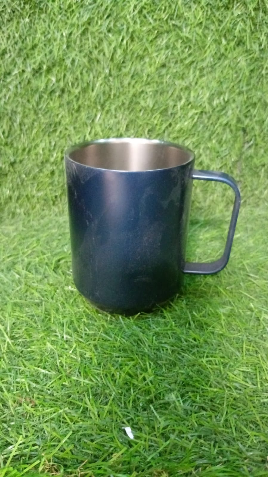STEEL COFFEE MUG PREMIUM CUP FOR COFFEE TEA COCOA, CAMPING MUGS WITH HANDLE, PORTABLE & EASY CLEAN - Springkart