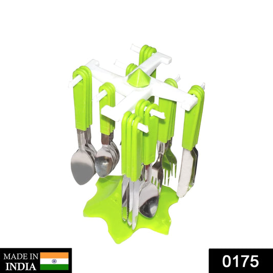 24 Piece Stainless Steel Premium Cutlery Set With Stand - Springkart