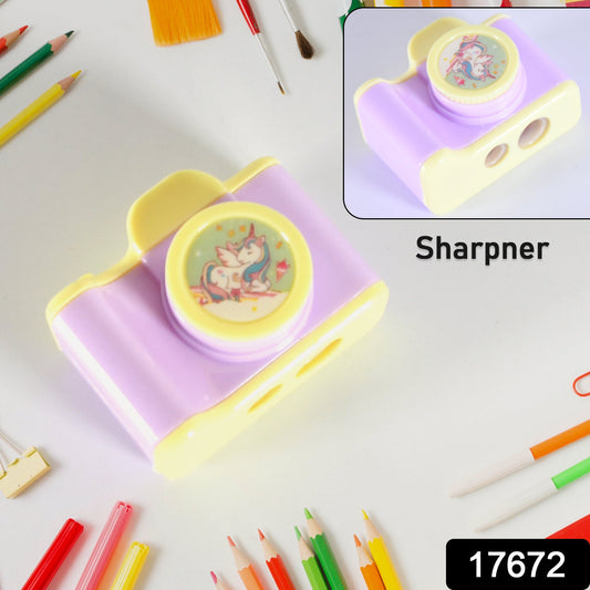 Camera Shape Pencil Sharpener | Simple Student Office Sharpener | Fashionable and Convenient, Lightweight Manual Sharpener for Kids Boys Girls Birthday Return Gifts (1 Pc) - Springkart