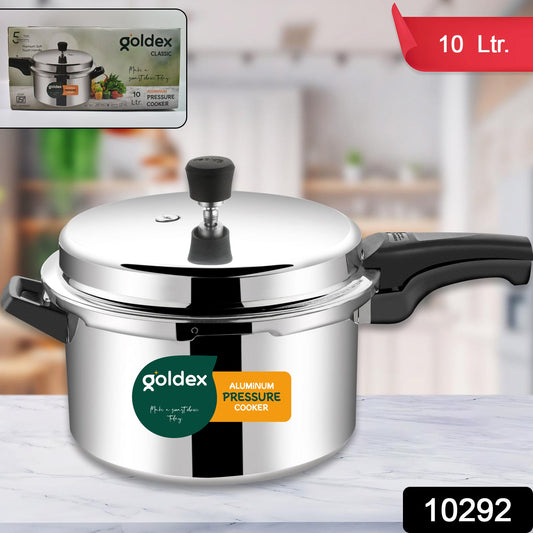 Aluminium Classic Goldex Pressure Cookers With Outer Lid (10 Litres / 5-Year warranty) - Springkart