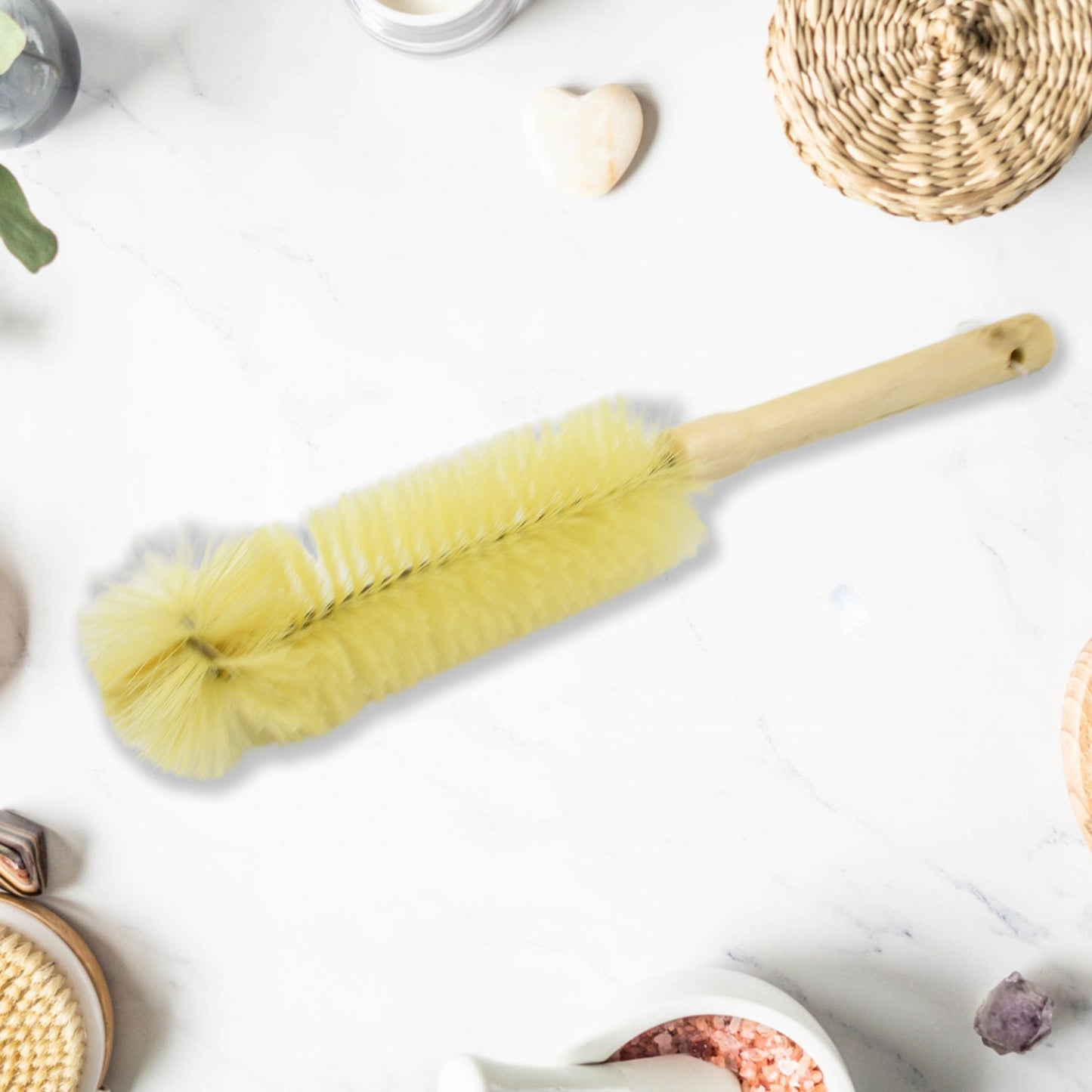 13 inch Bottle Brush, Bristle Brush with Wood Handle, Washing Brush with Wooden Handle, Kitchen Cleaning Tool, Brushes for Dish, Tumbler, Teapot, Cup, Pan - Springkart