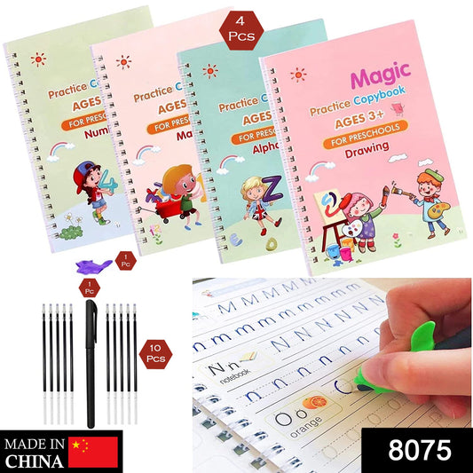 4 Pc Magic Copybook widely used by kids, children’s and even adults also to write down important things over it while emergencies etc. - Springkart