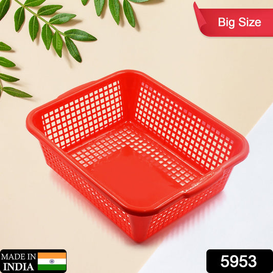 Multipurpose Drain Basket Shelves Fruit and Vegetable Washing Basket Rectangular Plastic Kitchen Sink Water Filter Basket (1Pc) - Springkart