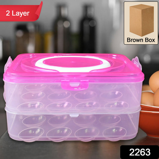 Double Layer 24 Grid Egg Storage Box for Egg Storage Container - Springkart
