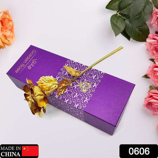 Luxury Decorative Gold Plated Artificial Golden Rose with Premium Box - Springkart