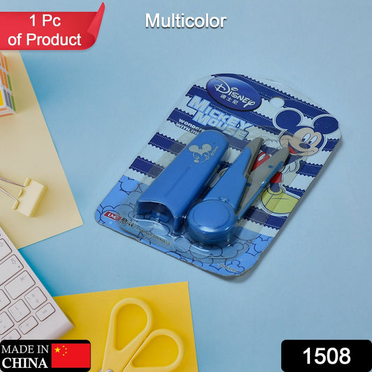 Mickey Mouse Scissors With Cover For Home Use ( Multi Color 1 pcs ) - Springkart