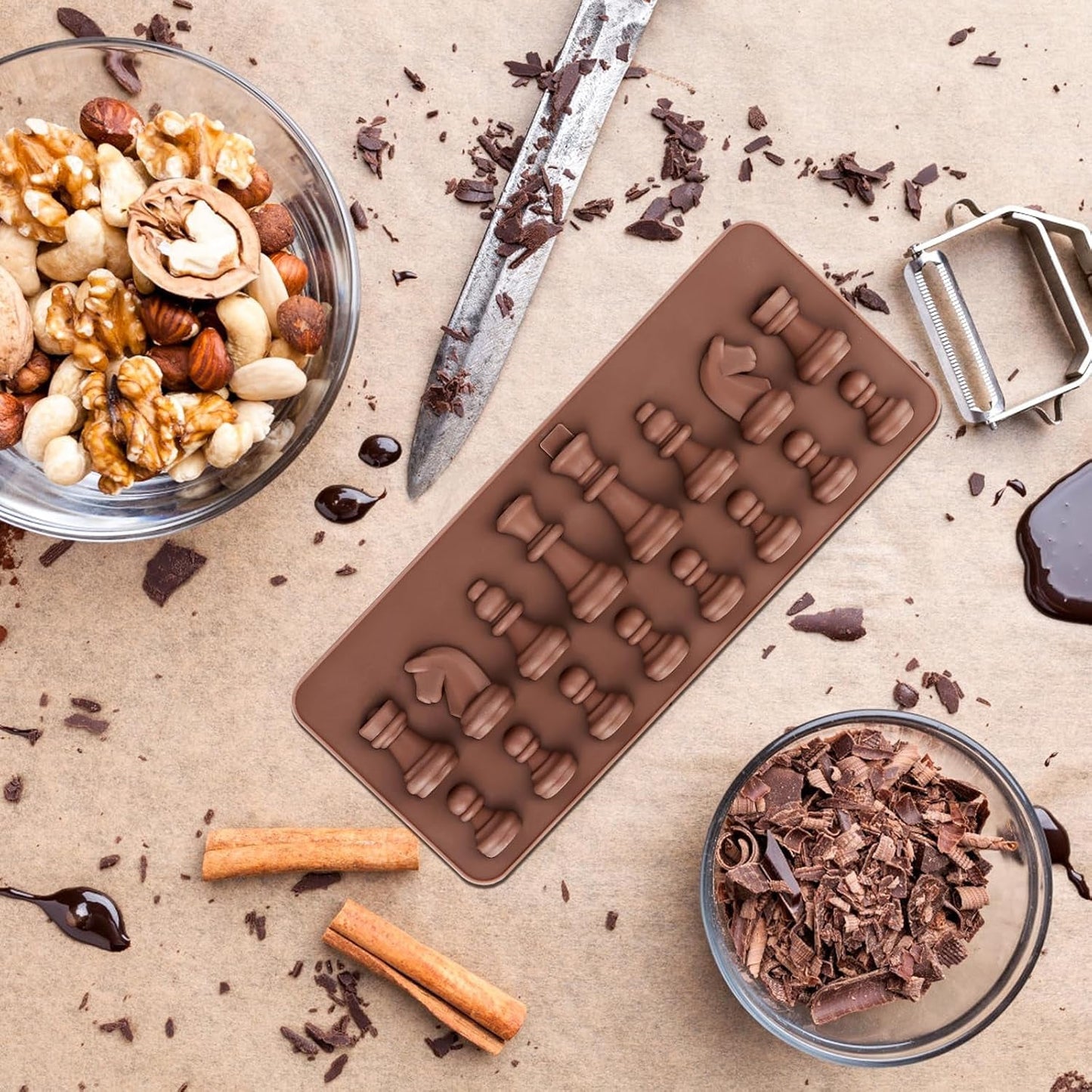 Silicone Chocolate Mould Chess Shape (1 Pc) - Springkart