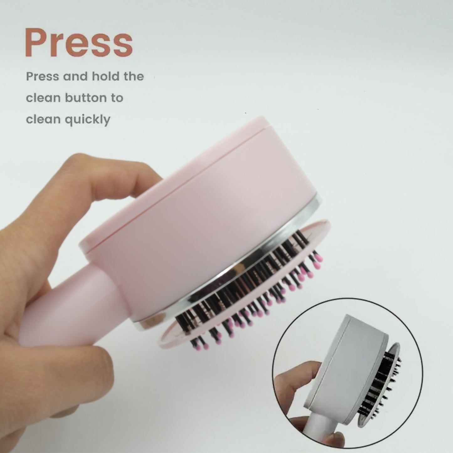 Air Cushion Massage Brush, Airbag Massage Comb with Long Handle, Self-Cleaning Hair Brush, Detangling Anti-Static for All Hair - Springkart