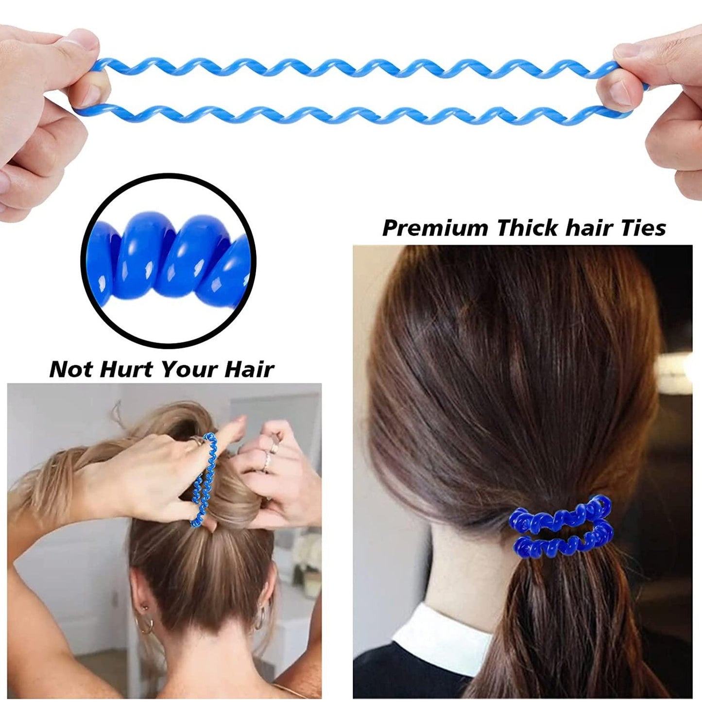 Telephone Wire Hair bands Pack of 2 Pc / Multicolour) - Springkart