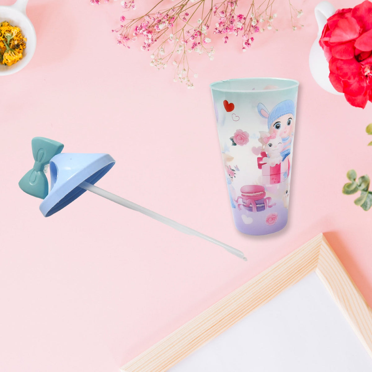 Unicorn Water Bottle with Straw & Lid for Kids (Without Light) - Springkart