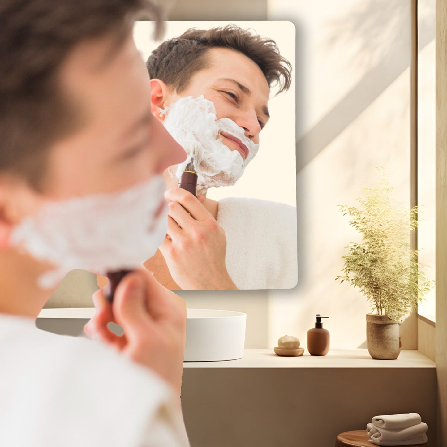 10PC BIG SQUARE ADHESIVE-BATHROOM-MIRROR-WALL - Springkart