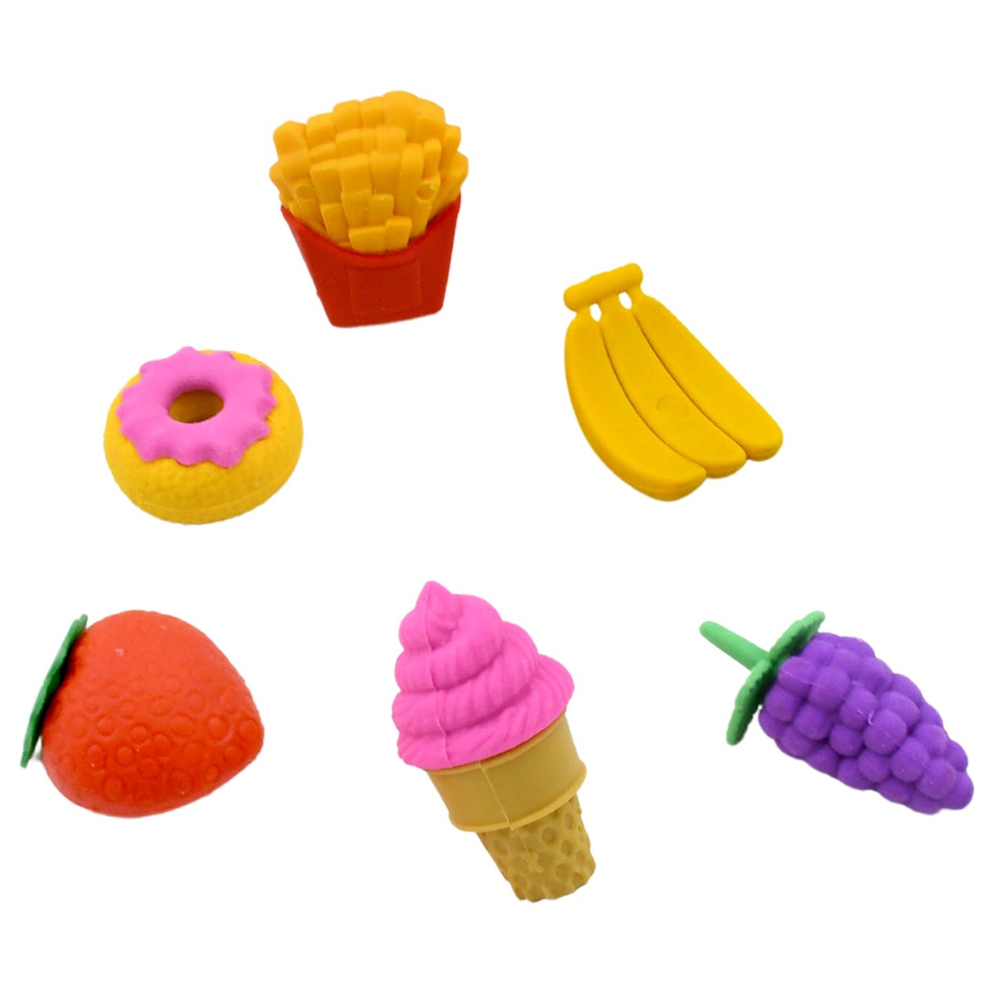 3D Food Fancy & Stylish Colorful Erasers, Mini Eraser Creative Cute Novelty Eraser for Children Different Designs Eraser Set for Return Gift, Birthday Party, School Prize (1 Set / Mix Design & Color) - Springkart