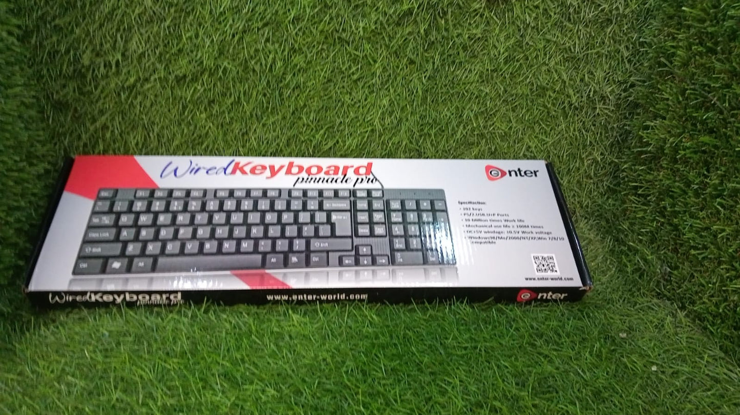 Wired USB 102 Keys, Ergonomic Portable Typewriter Keyboard for Home Office, Plug and Play - Springkart