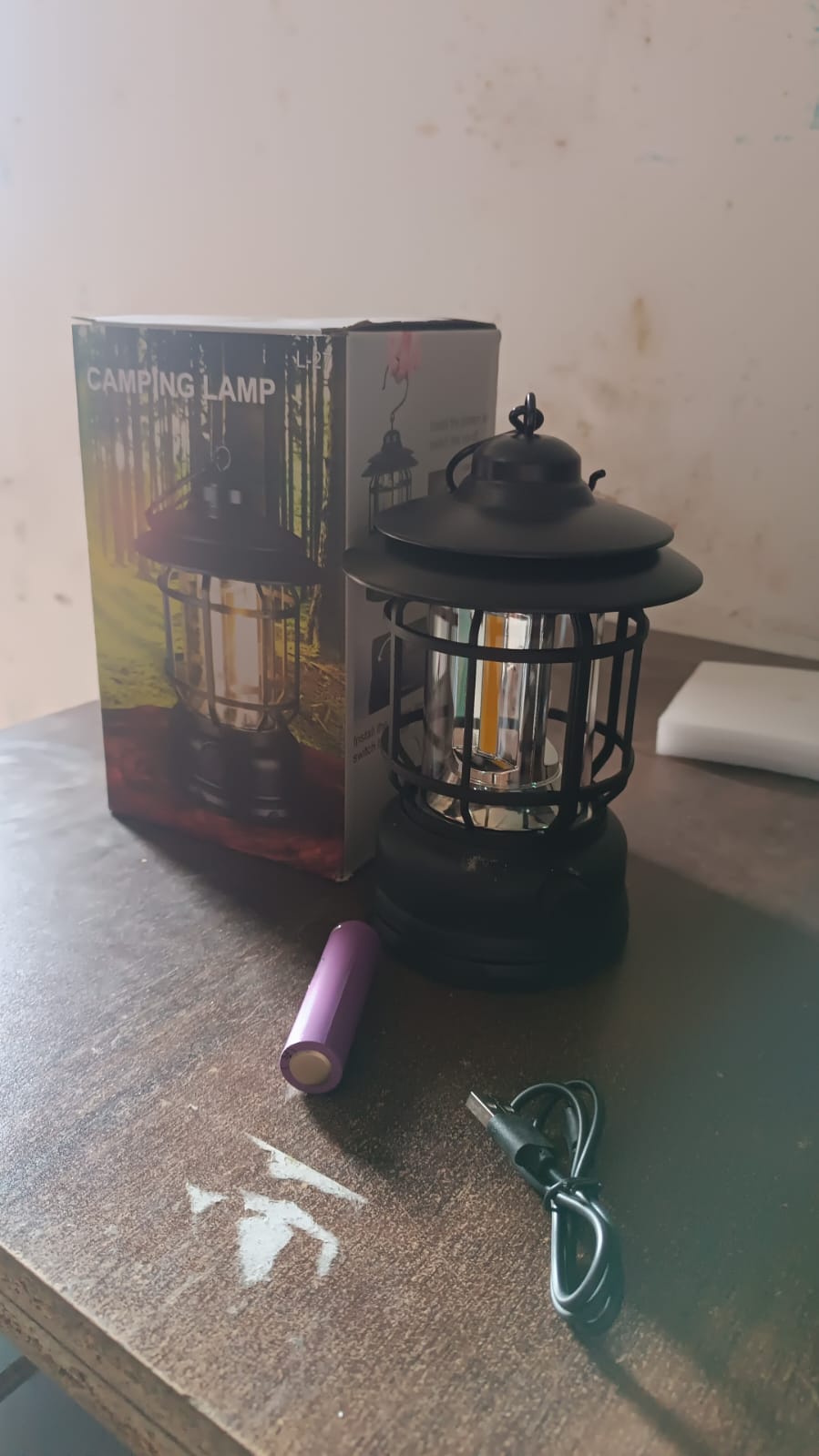 LED Camping Lante Light Retro Style Lighting Battery Type-c Rechargeable (1 Pc) - Springkart