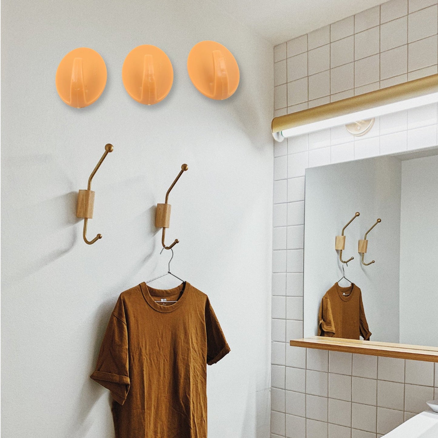 Self Adhesive Wall Hooks Plastic Bath Towel Hook -Wall Door Holder Bathroom Towel (3 Pcs Set) - Springkart