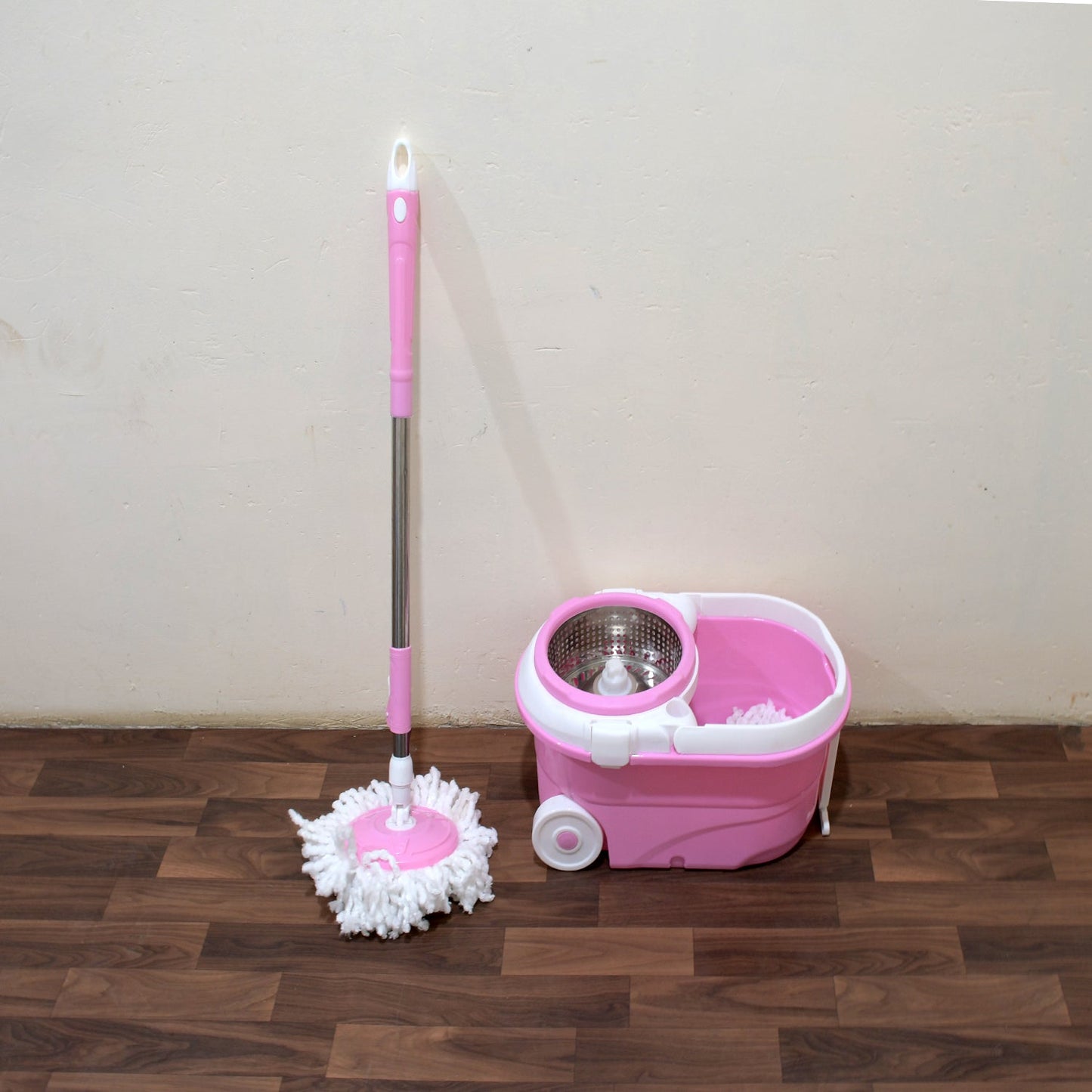 Spin Mop with Bucket for Floor Cleaning - Magic Mop Set with Steel Spin, Mop Stick, and Bucket for Home & Office - Springkart