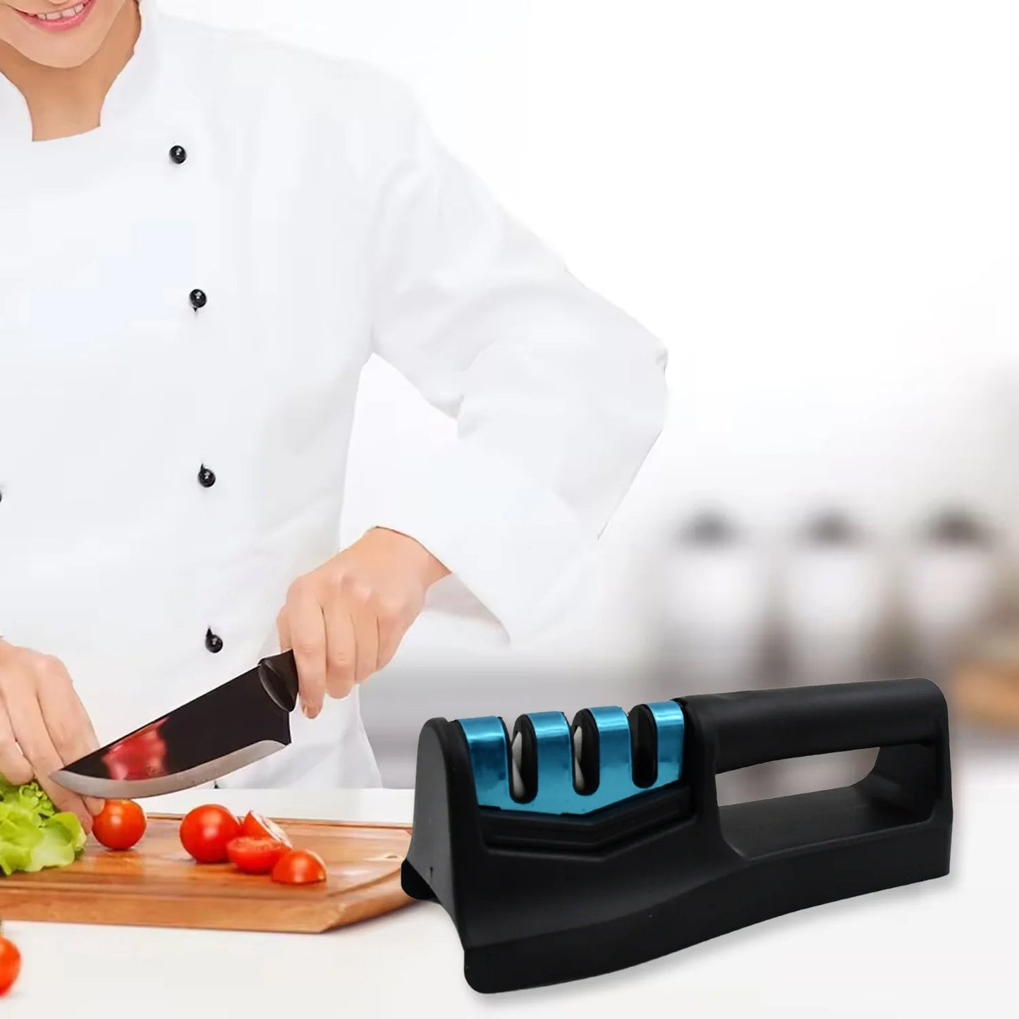 Knife Sharpener for Kitchen | Knife Sharpener Handheld Knives & Pocket Knife Sharpener | Knife Sharpener for Chefs & Serrated Knife (Chopper Not Included / 1 Pc) - Springkart