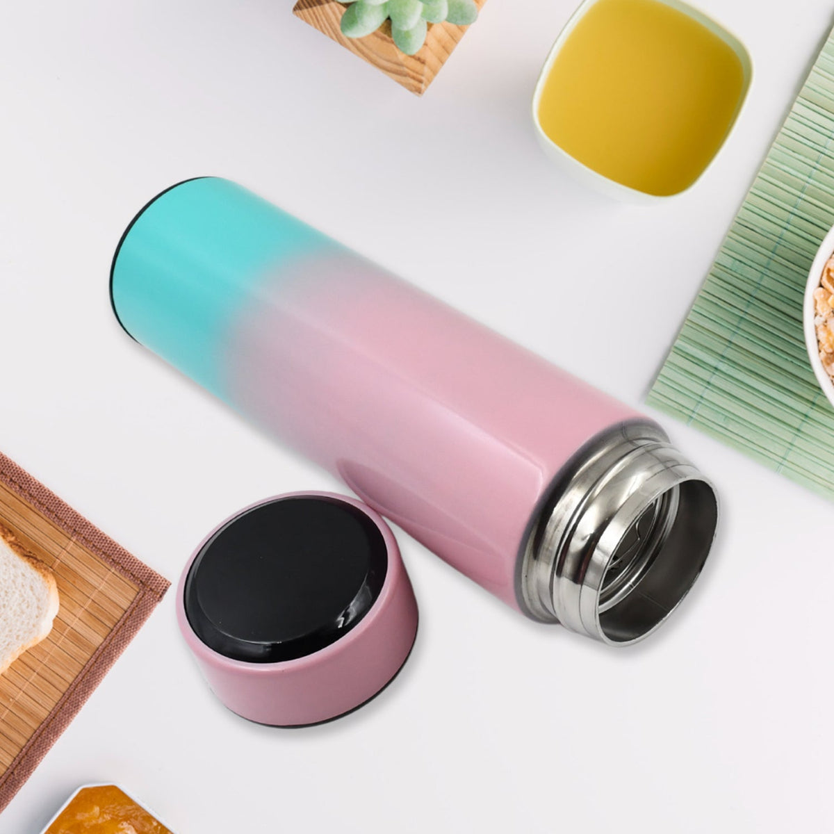 Printed Smart Vacuum Insulated Water Bottle with LED Temperature Display (1 Pc / 500 ML Approx / Multicolor / Mix Design ) - Springkart