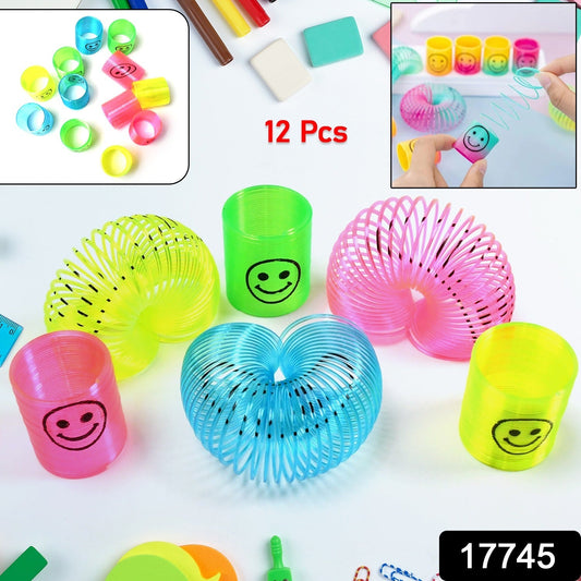 Multicolor Magic Smiley Spring, Spring Toys, Slinky, Slinky Spring Toy, Toy for Kids for Birthdays, Compact and Portable Easy to Carry (12 Pcs Set) - Springkart