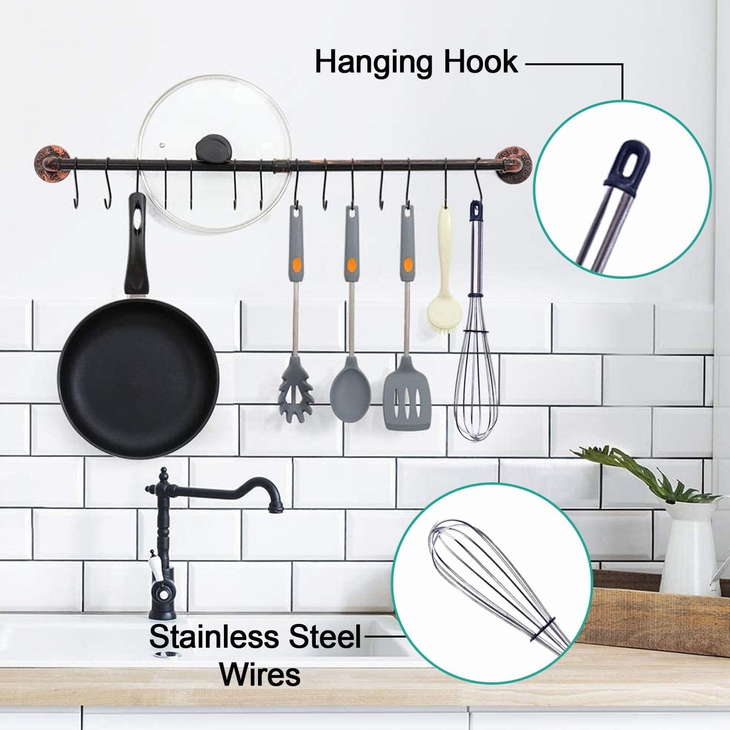 Stainless Steel Wire Whisk,Balloon Whisk,Egg Frother, Milk & Egg Beater (10 inch) - Springkart