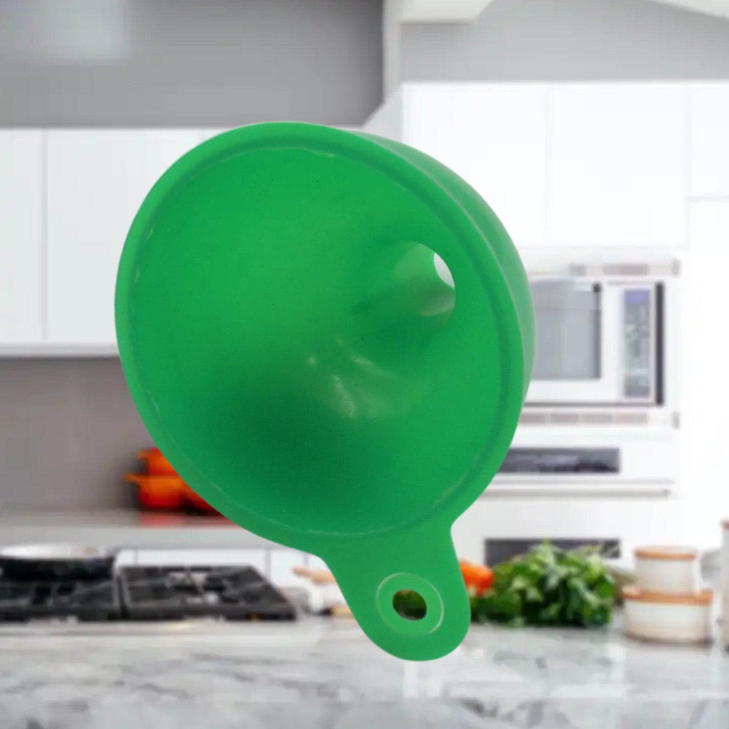 Silicone Funnel For Pouring Oil, Sauce, Water, Juice And Small Food-Grains (1 Pc Green) - Springkart