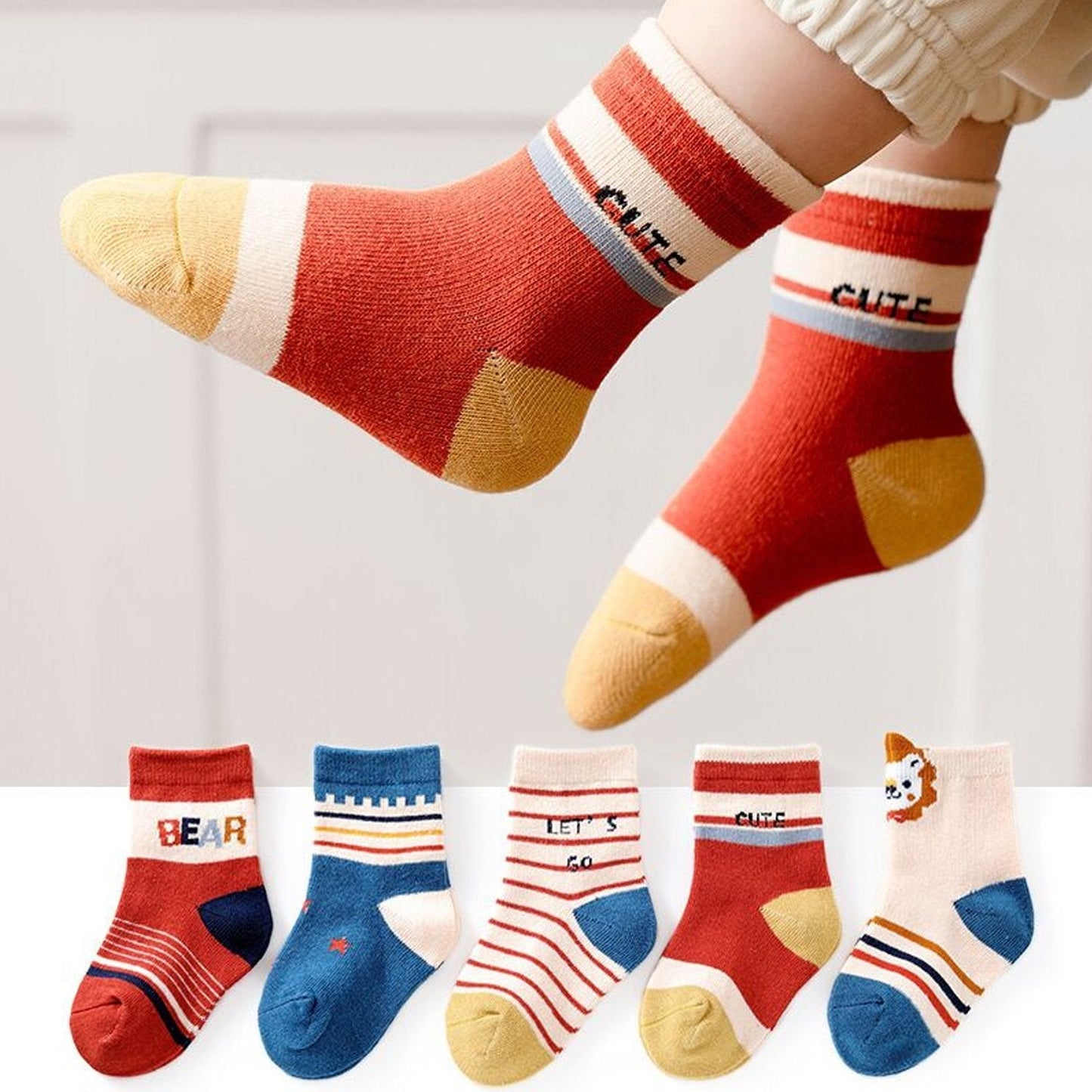 Socks Breathable Thickened Classic Simple Soft Skin Friendly For Kids - Springkart
