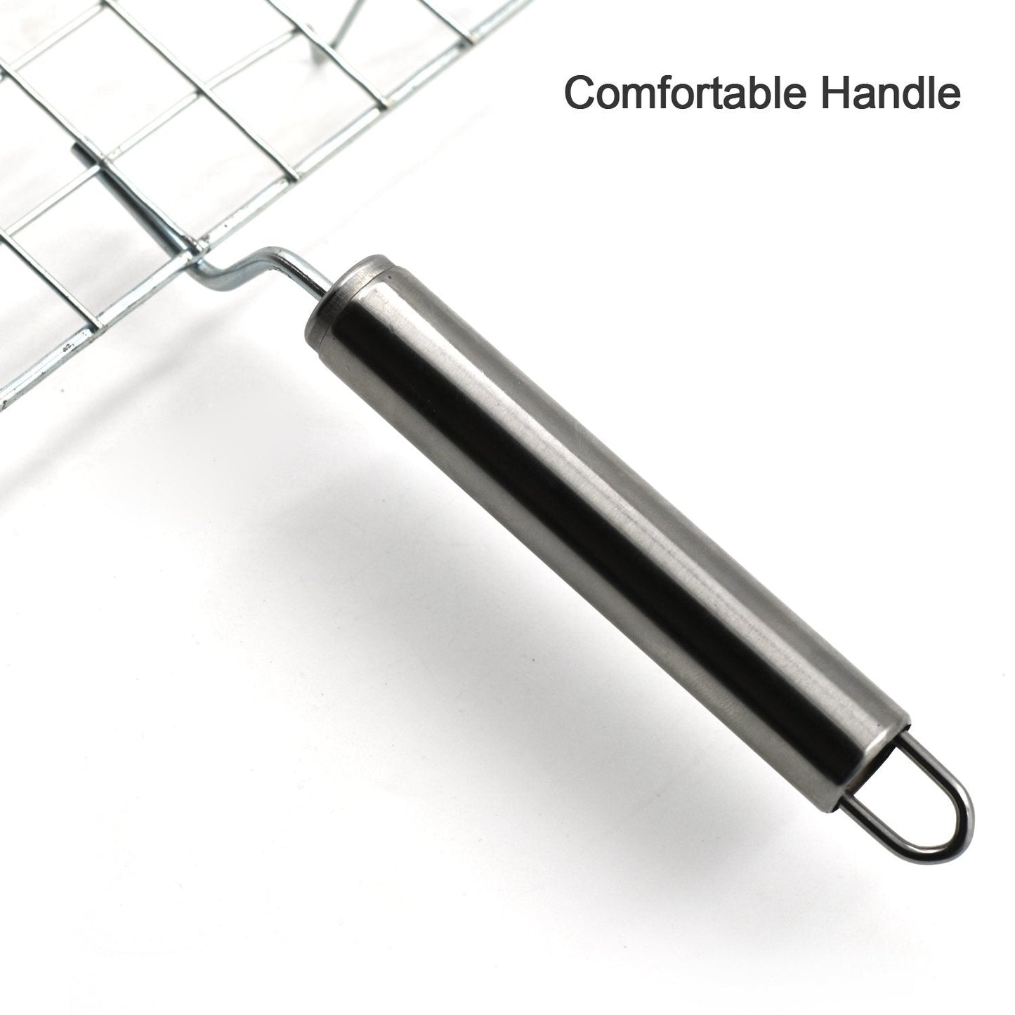 Square Stainless Steel Barbecue Grill with Steel Handle - Springkart