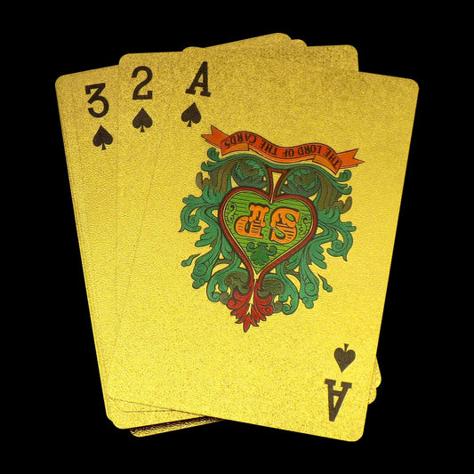 Gold Plated Poker Playing Cards (Golden) - Springkart