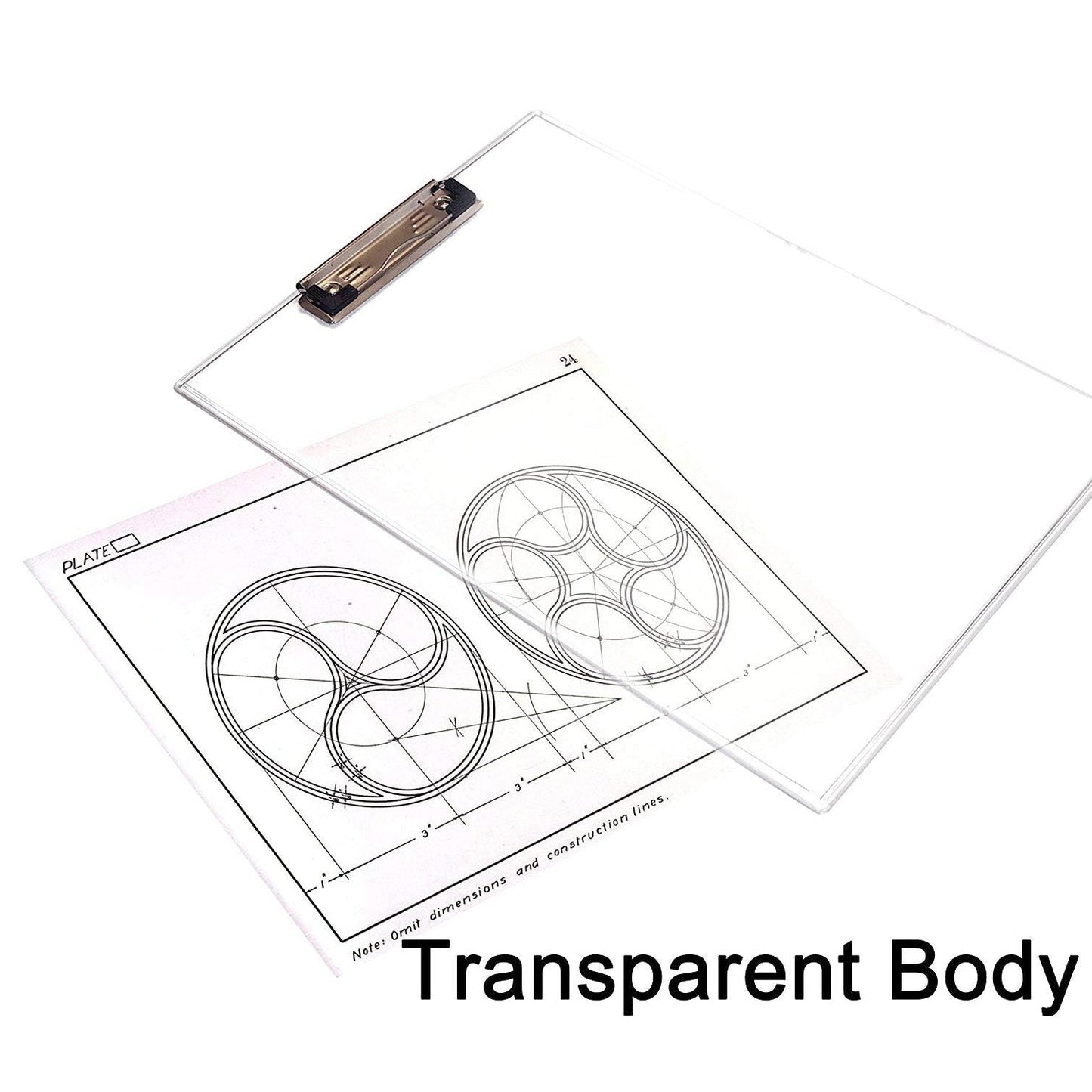 Transparent Premium Exam Pad with Centimeter Measuring Side for Students - Springkart
