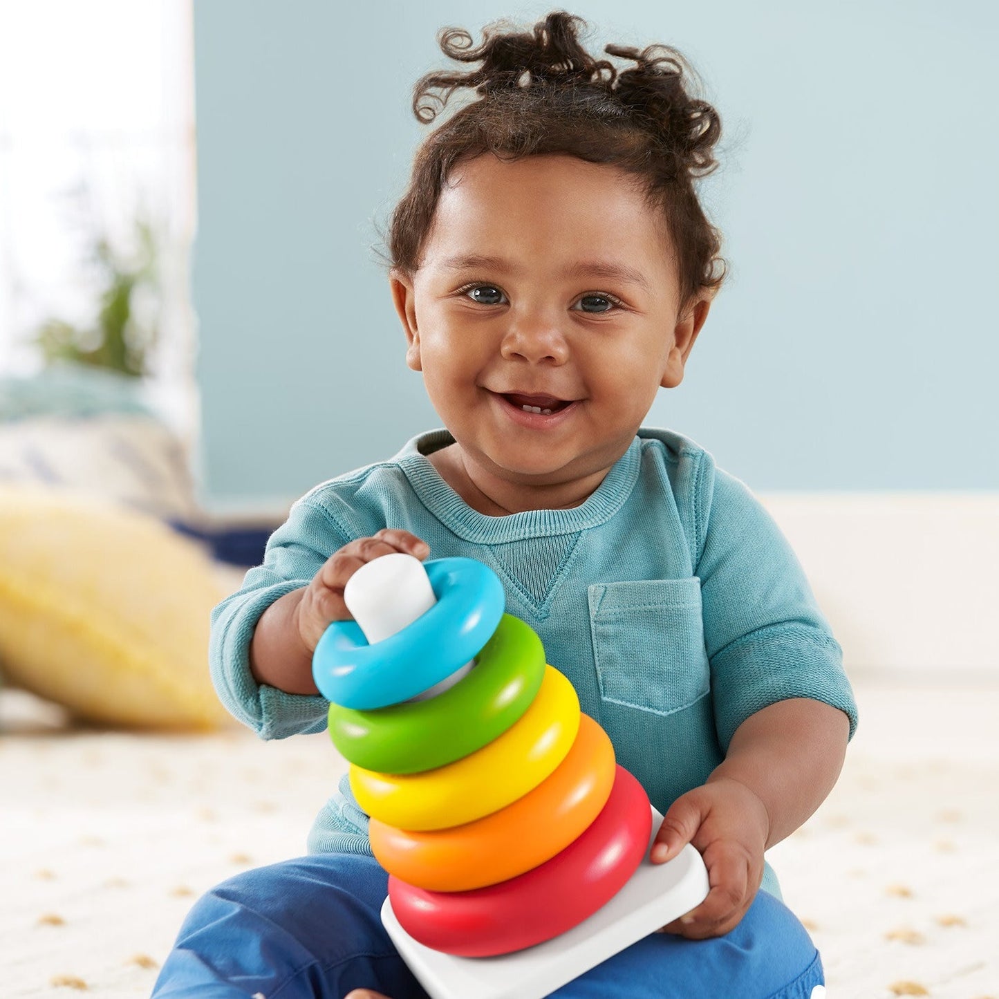 Plastic Baby Kids Teddy Stacking Ring Jumbo Stack Up Educational Toy 7pc - Springkart