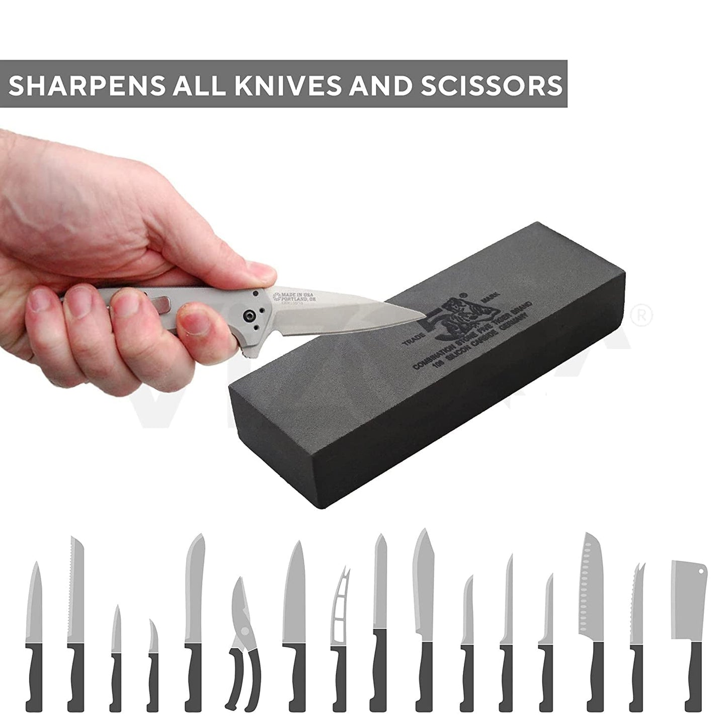 Silicon Carbide German Combination Stone, Dual Sided Stone for Knife and Tools Sharpening with Safety Case - Springkart