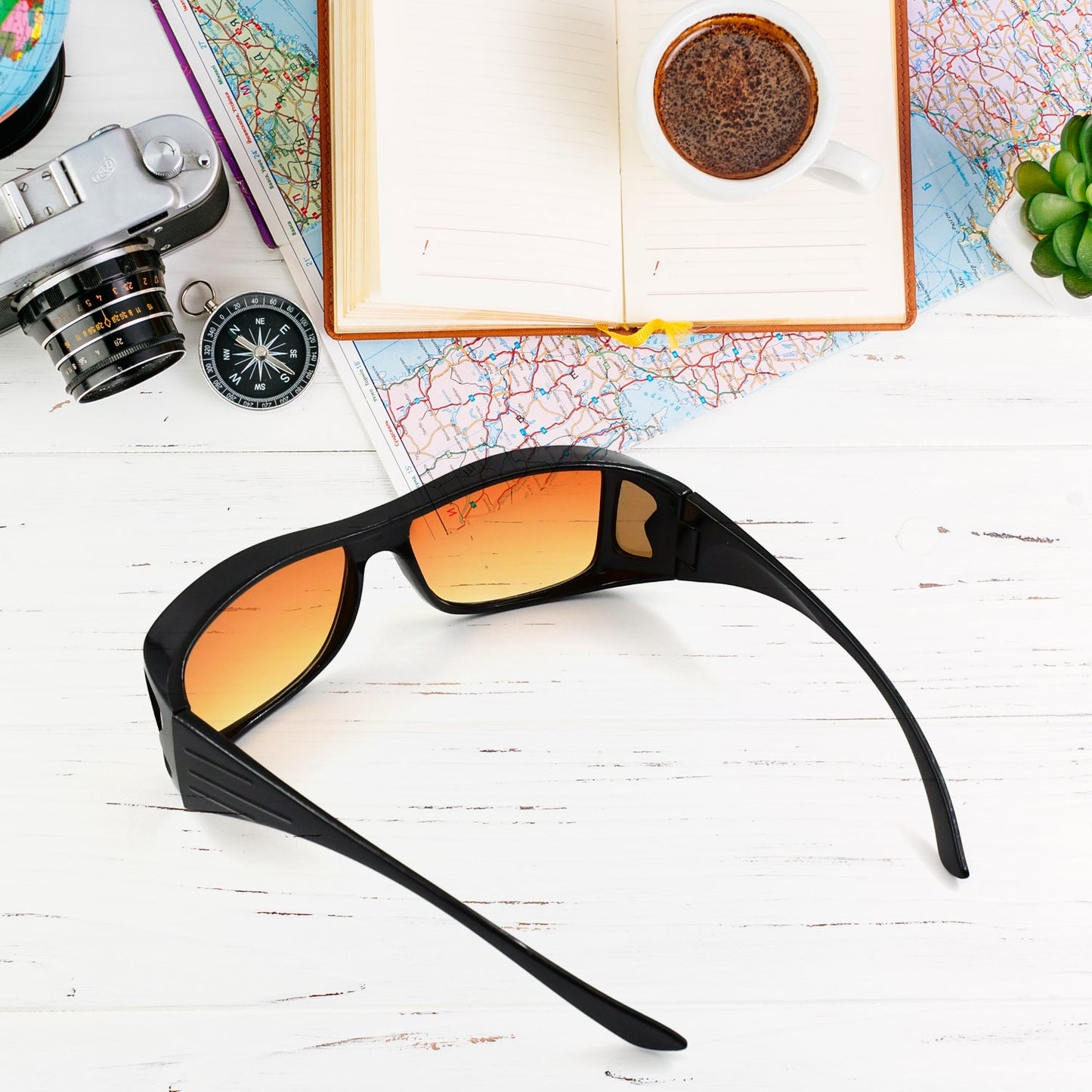 Protect Sunglasses | Clear Vision Glasses for Driving Car & Bike Riding Yellow/Black Glasses for Men and Women - Springkart
