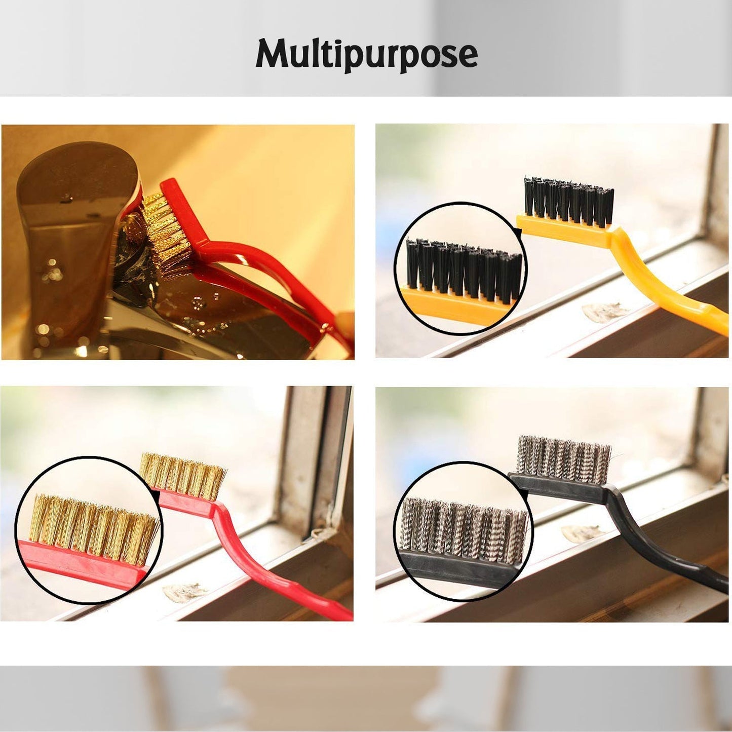 3-Piece Mini Wire Brush Set: Tackle Tough Cleaning Jobs (Multi-Material) - Springkart