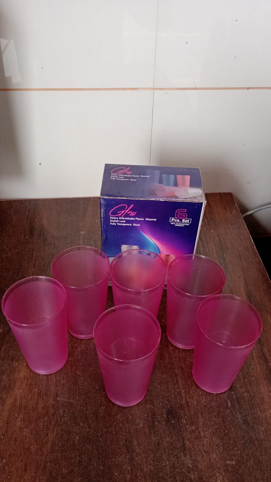 6 Pcs Large Glass used in all kinds of kitchen and official purposes for drinking water and beverages etc. - Springkart