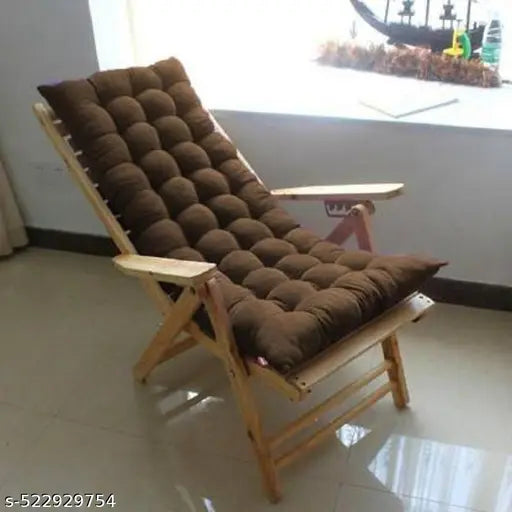 GHF Extra Long Rocking Chair Cushion for Outdoor and Indoor/Chair pad for Home & Office Chair Filling 16 x 48 Inch Pack of 1 (Only CHAIRPAD)