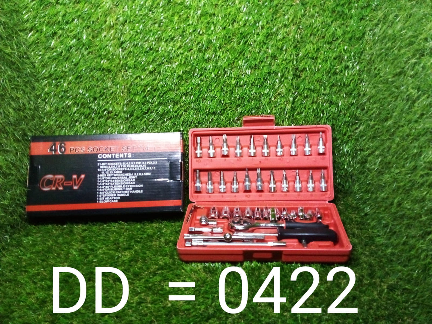 Socket 1 / 4 Inch Combination Repair Tool Kit (Red, 46 pcs) - Springkart