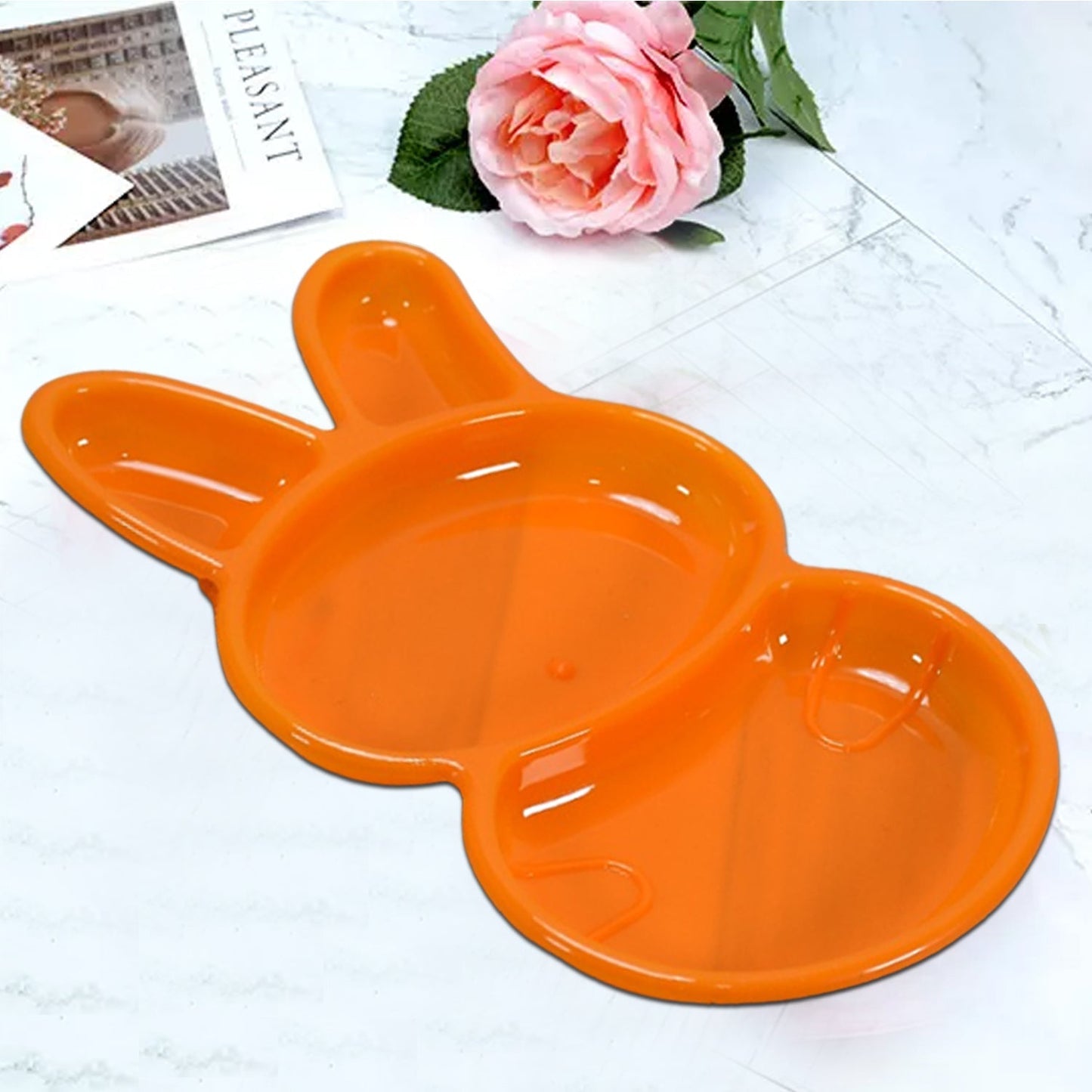 Rabbit Shape Dish 6 pcs For Kids (multicolor) - Springkart