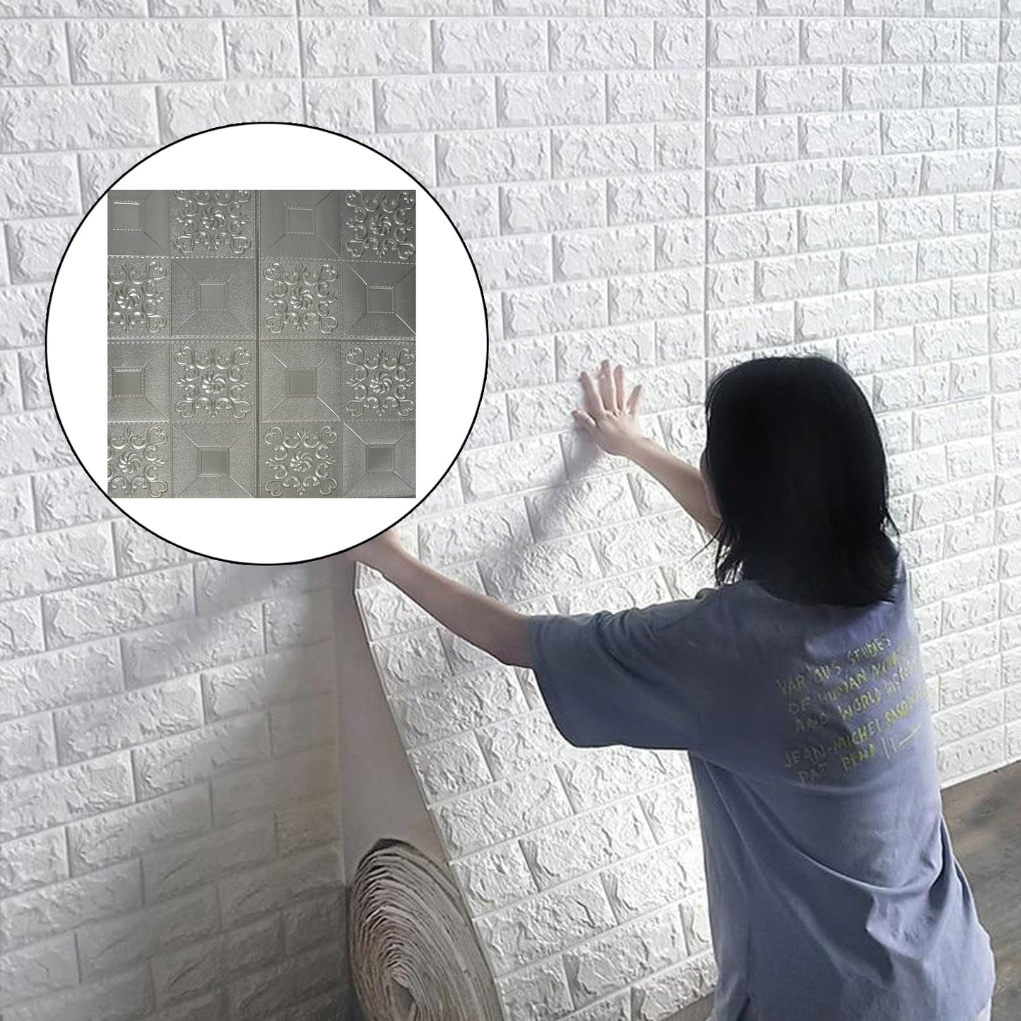Stone Design Wallpaper 3D Foam Wallpaper Sticker Panels I Ceiling Wallpaper For Living Room Bedroom I Furniture, Door I Foam Tiles - Springkart