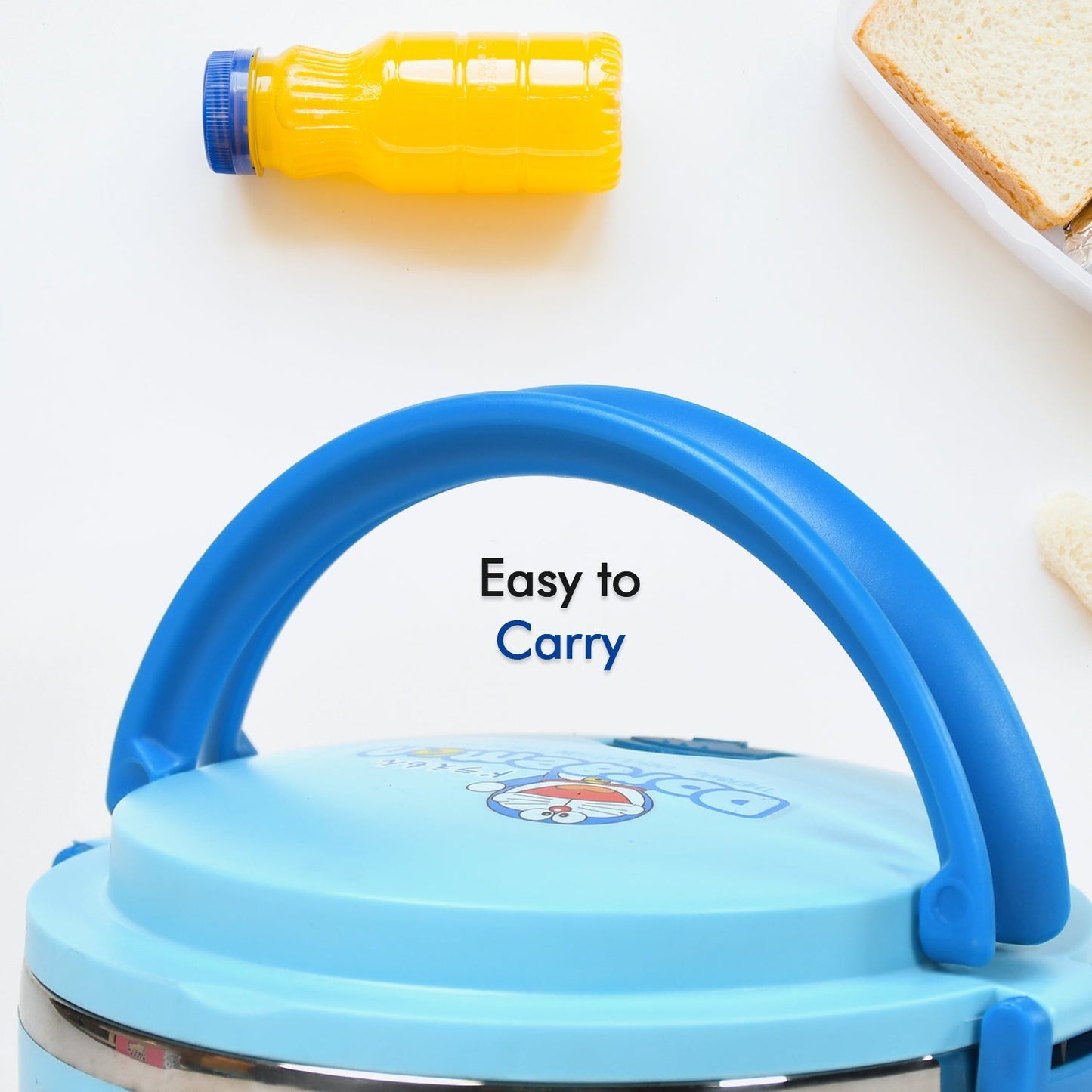 Single Layer Doraemon Steel Lunch Box High Quality Premium Lunch Box For Office & School Use - Springkart