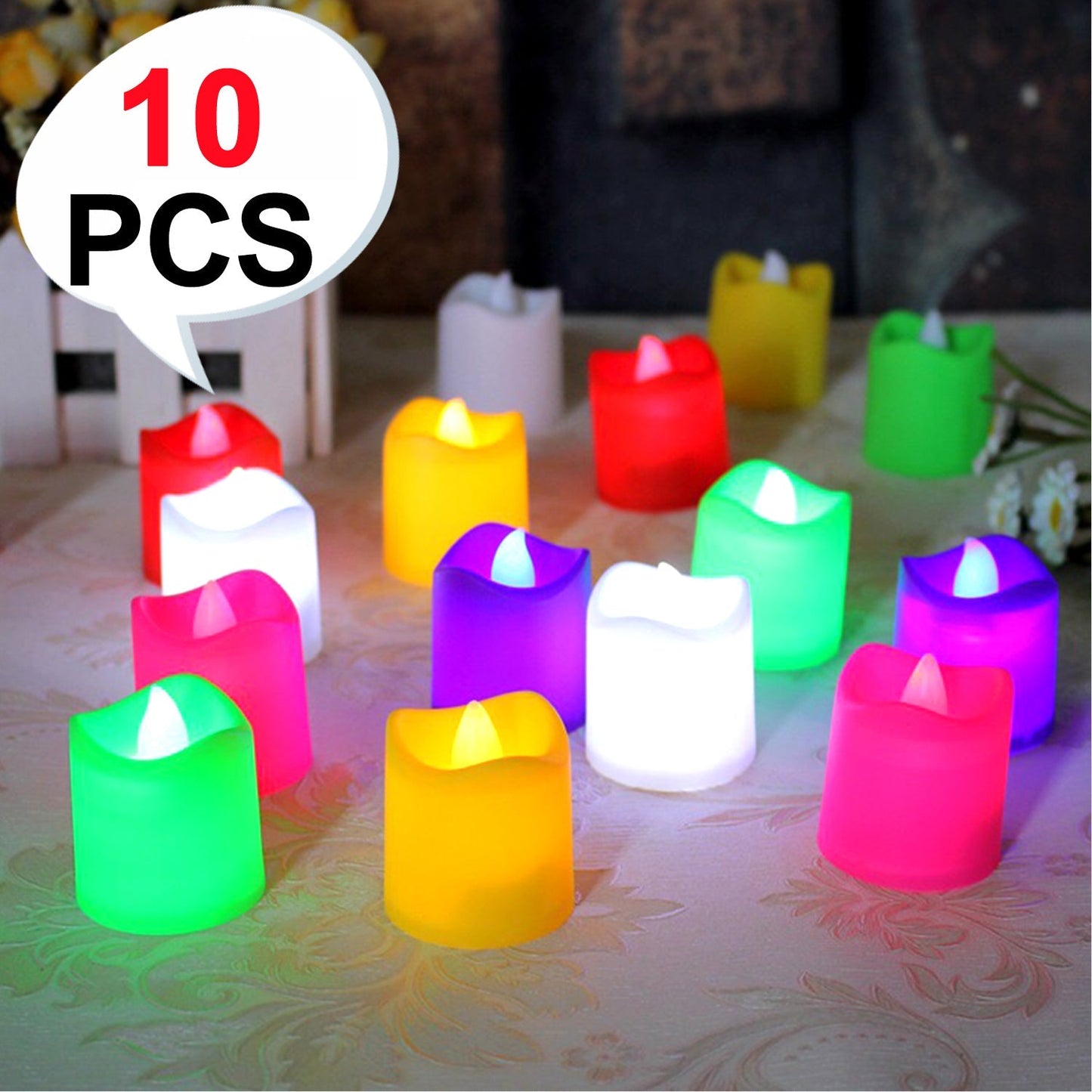 10PCS FESTIVAL DECORATIVE - LED TEALIGHT CANDLES | BATTERY OPERATED CANDLE IDEAL FOR PARTY. - Springkart