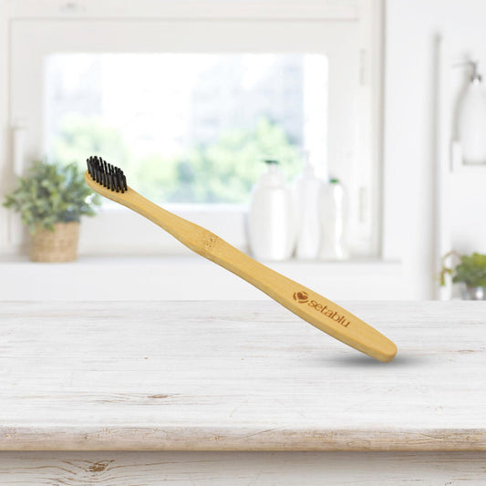 Bamboo Wooden Toothbrush Soft Toothbrush Wooden Child Bamboo Biodegradable Toothbrush, Manual Toothbrush for Adult, Kids (15 pcs set / With Round Box) - Springkart