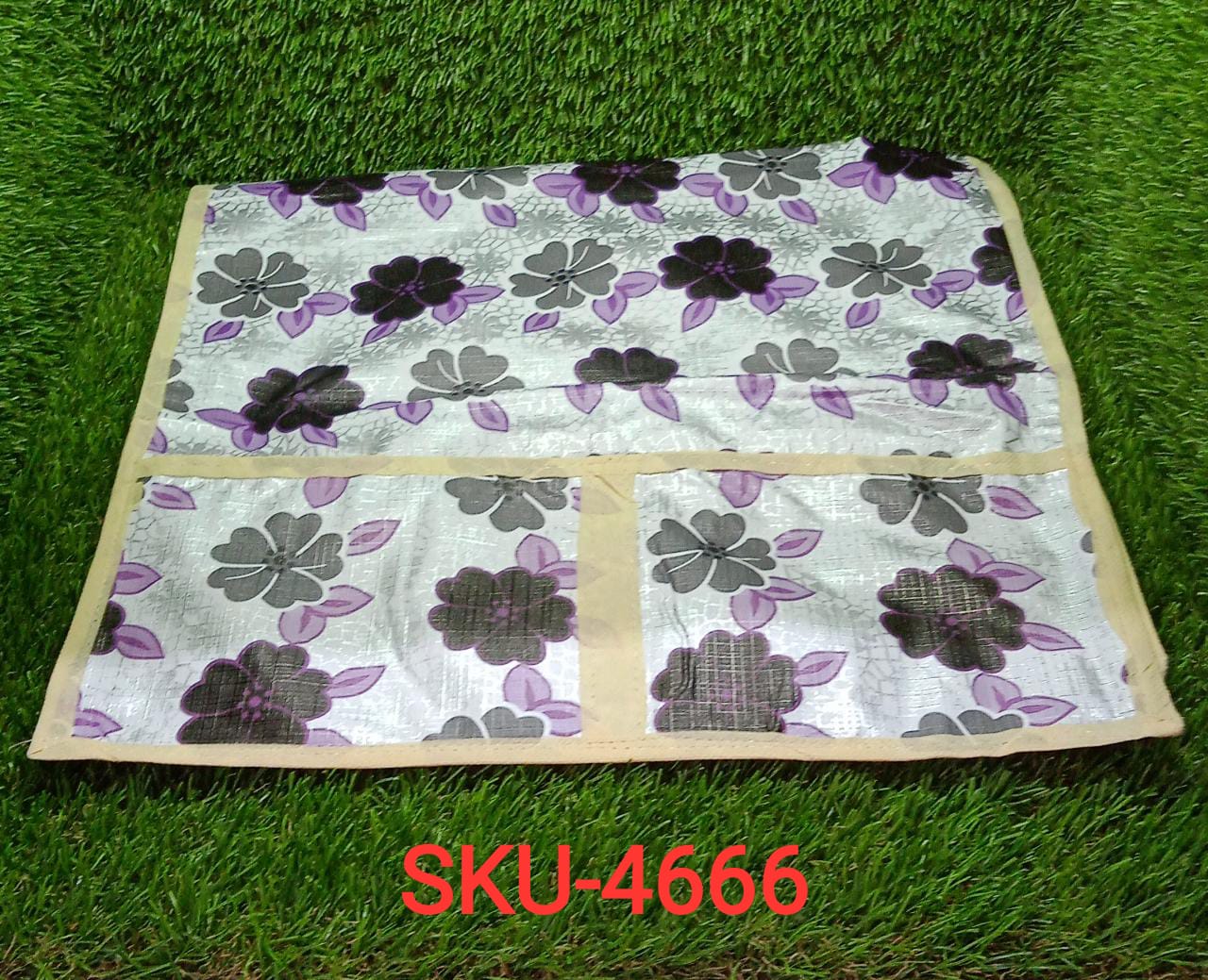 Microwave/Oven Top Cover with 4 Utility Pockets (Mix Design) - Springkart