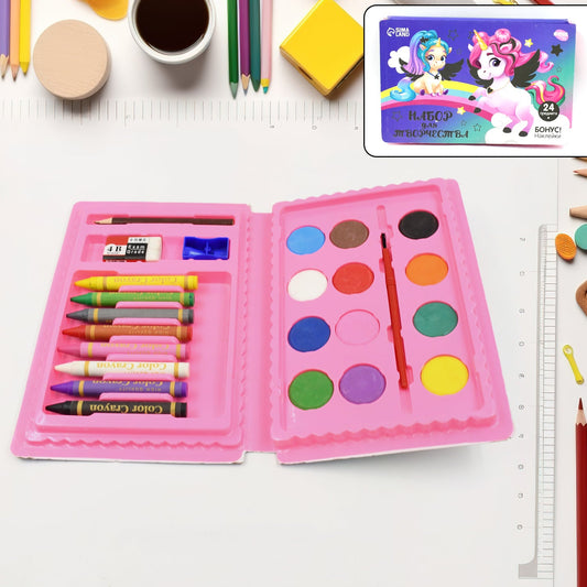 Art and Craft Color Kit, Crayons, Water Color Set of 24 PCS For Kids Children Best For Return Gifts, Stationary Art Supplies for Artist - Springkart