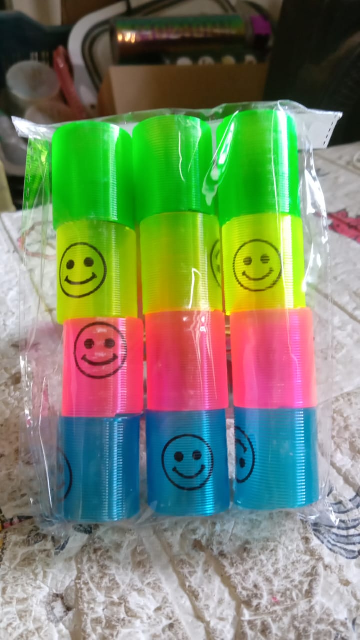Multicolor Magic Smiley Spring, Spring Toys, Slinky, Slinky Spring Toy, Toy for Kids for Birthdays, Compact and Portable Easy to Carry (12 Pcs Set) - Springkart