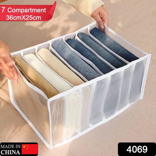 7 Grid Clothes Organizer for Wardrobe Storage - Springkart