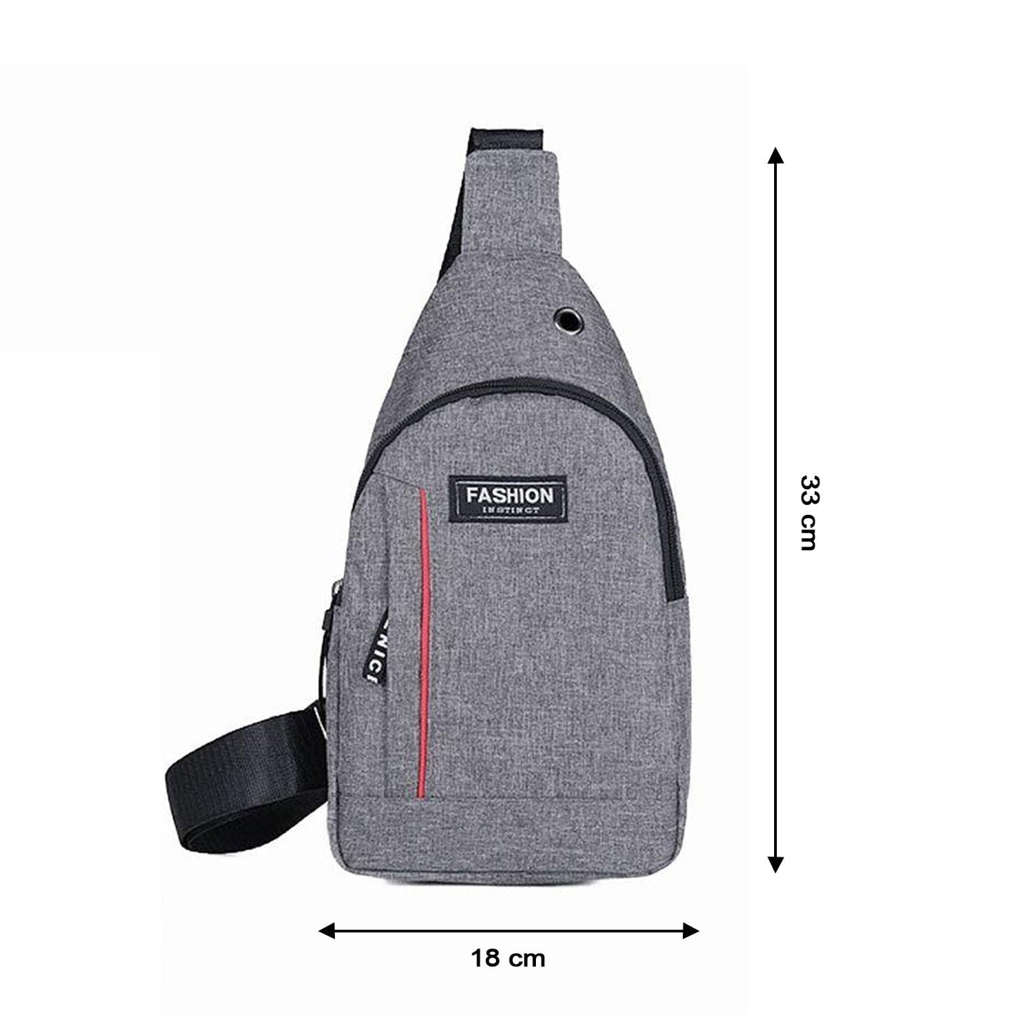Waterproof Anti Theft Crossbody fanny pack waist bag Shoulder Bags Chest Men Casual fashion USB Charging earphone hook Sling Travel Messengers Bag (grey / blue color) - Springkart