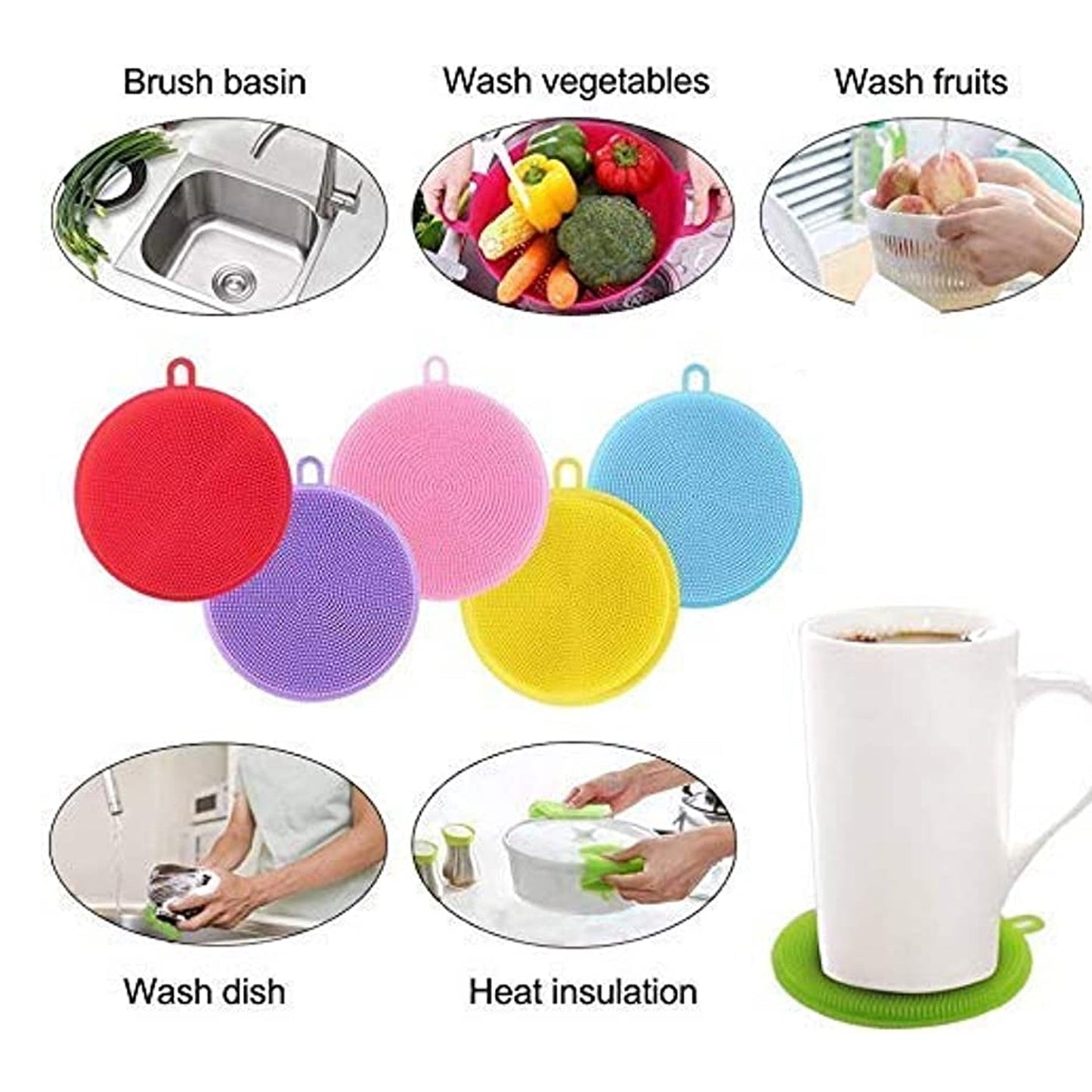Silicone Scrubber Sponges for Kitchen & Baby Care - Springkart
