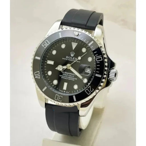 Rolex Submariner Black Rubber Strap Swiss Automatic First Copy Replica Watch - Springkart
