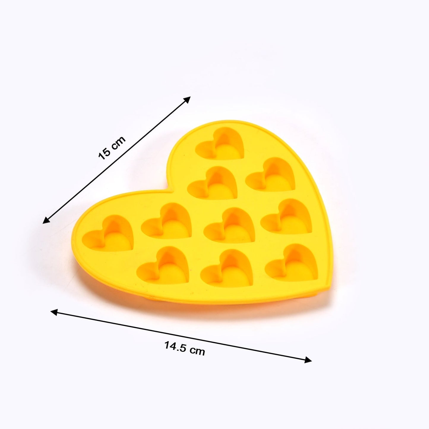 Silicon 10 Cavity Heart Shape Design Chocolate Mould Ice, Jelly Candy Mould - Springkart